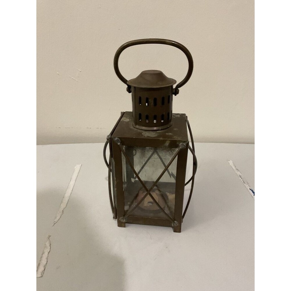 Vintage Metal and Glass Lantern